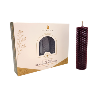 Plum Beeswax Candlestick 4”