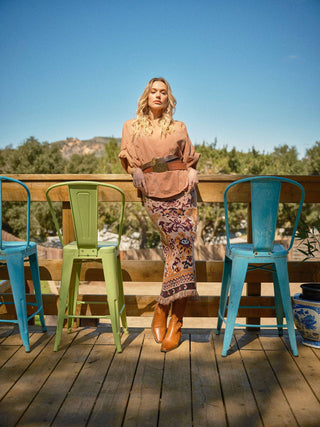 Smoke On The Water Midi Skirt