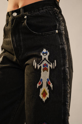 Sonora Embroidered Fringe Jeans