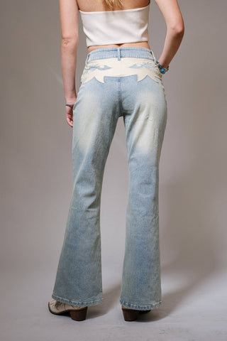 Miley Washed Western Accent Jeans