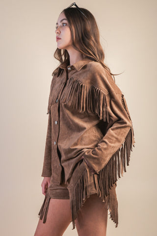 Wish You Didn't Know Fringe Shacket