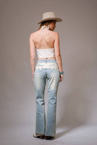 Miley Washed Western Accent Jeans